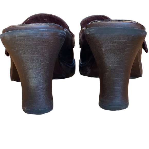 Vintage Mudd Y2K Faux Leather Chunky Block Heel Slide Slip On Mules Shoes-7.5 - Picture 7 of 11